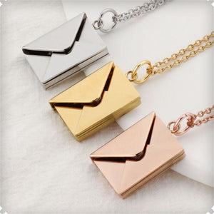 Custom Envelope Style Love Letter Necklace Mothers Day Gift, Anniversary Gift for Her