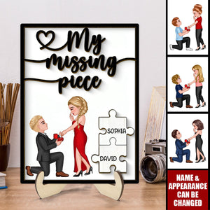Special Moment Couple Proposal 2 - Layered Wooden Plaque, Personalized Couple Proposal Engagement Anniversary Keepsake