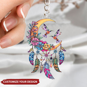Hummingbird God Made Her An Angel - Personalized Acrylic Keychain