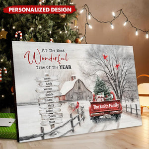 Personalized Family Gift Christmas Art Canvas