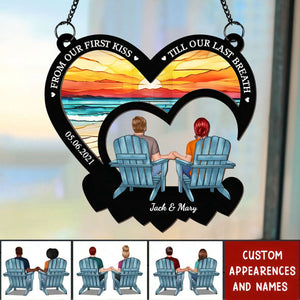 From Our First Kiss Till Our Last Breath, Couple Personalized Window Hanging Ornament