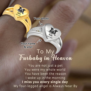 Personalized Memorial Photo Heart-Shaped Keepsake Ring – Custom Engraved Urn Jewelry for Ashes
