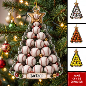 Custom Sport Acrylic Ornament - Personalized Christmas Birthday Gifts For Sports Fans, Sports Lovers