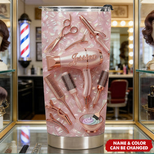 Mother Of Pearl Hair Stylist, Tumbler, Gift For Hairdresser Lovers