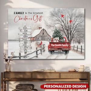 Personalized Family Gift Christmas Art Canvas