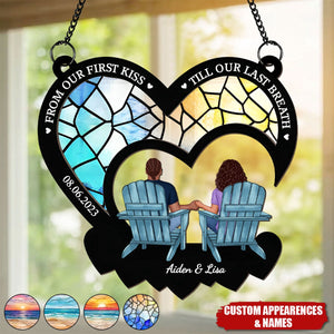 From Our First Kiss Till Our Last Breath, Couple Personalized Window Hanging Ornament