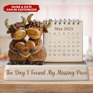 The Day I Found My Missing Piece - Personalized Couple Custom Shaped Acrylic Plaque