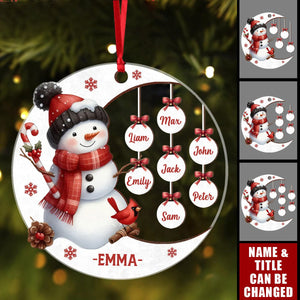 Grandma Personalized Christmas Snowman Nana Ornament, Perfect Gifts for Grandma