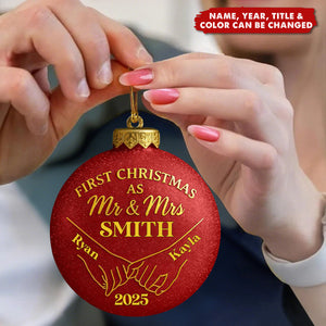 First Christmas As Mr & Mrs - Personalized Acrylic Flat Ornament