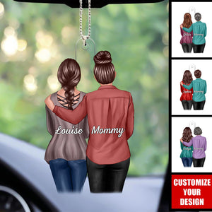 Mom And Daughter Standing Together - Personalized Acrylic Ornament