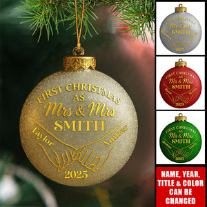 First Christmas As Mr & Mrs - Personalized Acrylic Flat Ornament