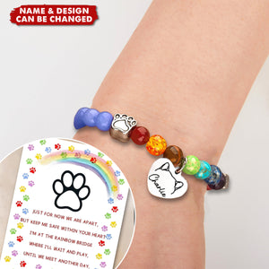 Custom Rainbow Bridge Bracelet - Personalized Pet Memorial Gifts For Dogs And Cats