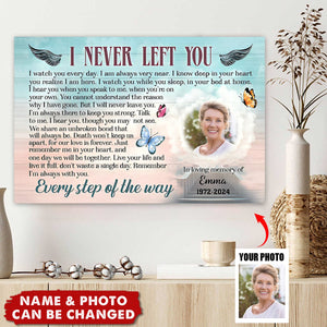 Custom Photo - Every Step With You - Customized Canvas - Gift For Loss Memorial Gift