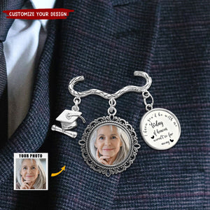 Personalized Antique Graduation Cap Memorial Tassel Brooch Pin with Photo Charm Grad Ceremony Sympathy Gift