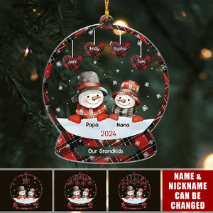 Our Grandkids Custom Name Hearts - Personalized Acrylic Ornament