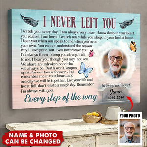 Custom Photo - Every Step With You - Customized Canvas - Gift For Loss Memorial Gift