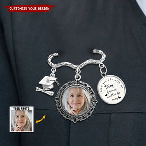 Personalized Antique Graduation Cap Memorial Tassel Brooch Pin with Photo Charm Grad Ceremony Sympathy Gift