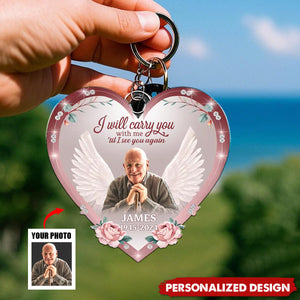 Custom Photo Rest In Peace, Dear Soul - Memorial Personalized Keychain- Sympathy Gift For Family Members
