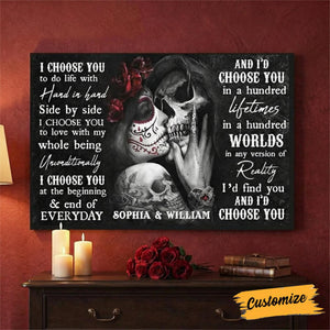 Sugar Skull I Choose You Personalized Poster For Couple