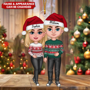 Standing Coouple - Personalized Acrylic Ornament, Christmas Gift for Couple