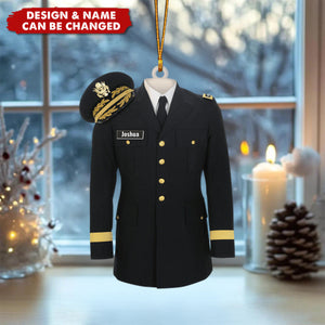Marine Army Airforce Air Force Navy Uniform - Personalized Christmas Acrylic Ornament