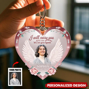Custom Photo Rest In Peace, Dear Soul - Memorial Personalized Keychain- Sympathy Gift For Family Members