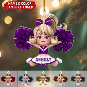 Cute Cheerleader Girl Personalized Christmas Ornament