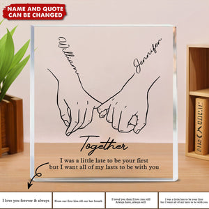 I Love You Forever & Always - Couple Personalized Custom Square Shaped Acrylic Plaque - Gift For Husband Wife, Anniversary