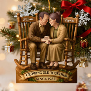 Love That Grows With Time - Couple Personalized Acrylic Ornament, Gift For Husband Wife, Anniversary