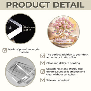 Mom We Love You Tulip Bouquet - Personalized Acrylic Plaque