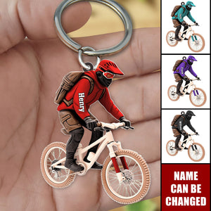 Personalized Racing Bicycle Shaped Acrylic Keychain