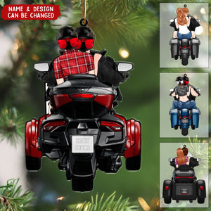Personalized Acrylic Ornament For Couple Bikers, Motorcycle Trike Lovers