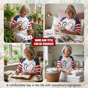 Mom's Grandma's Sweethearts Independence Day - Personalized Women's Sleep Tee
