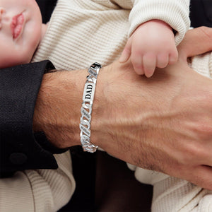 Personalised Cuban Chain Bracelet Custom Engraved Gift for Men