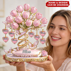 Mom We Love You Tulip Bouquet - Personalized Acrylic Plaque