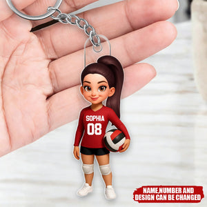 3D Effect Proud Volleyball Player - Personalized Keychain, Gift For Volleyball Players, Volleyball Lovers
