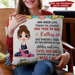 Personalized Gifts For Knitting Girl Pillow