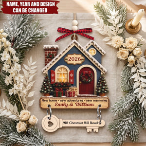 Key To New Beginnings - Personalized New Home Wooden Ornament With Tag