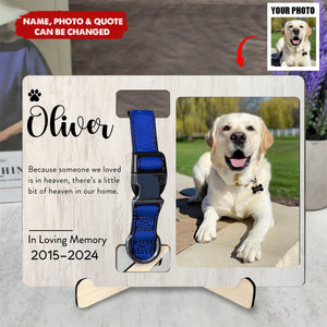Custom Photo Memorial Gift - In Loving Memory - Personalized Wooden Collar Plaque