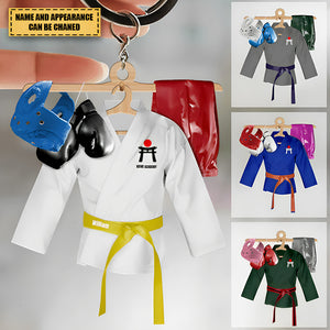 Karate Uniform-Personalized Acrylic Keychain- Karate Gifts