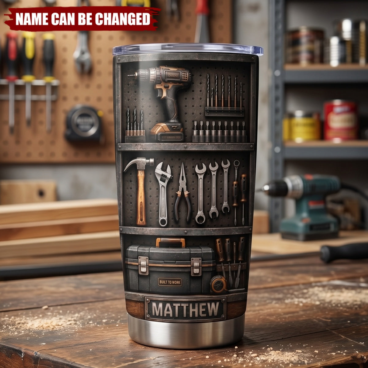 Hard Work Never Stops - Personalized Handyman Tumbler
