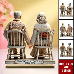 Couple Sitting Together Personalized Standing Wooden Plaque