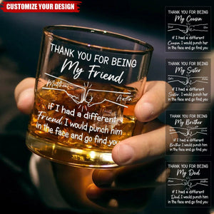 Thank You For Being My Brother - Family Personalized Whiskey Glass