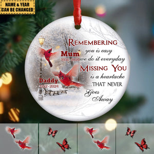 Missing You Is A Heartache - Personalized Ceramic Ornament, Memorial Gift For Loss