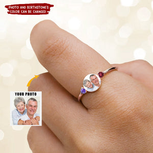 Photo Custom Double Birthstones Ring