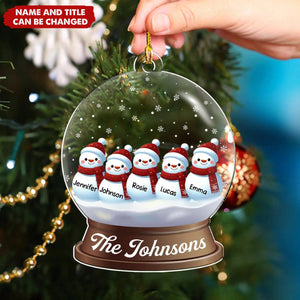 Snowman Family Christmas - Personalized Custom Acrylic Ornament