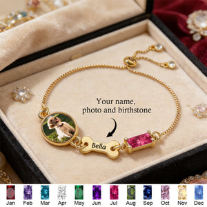 Pet Memorial - Personalised Birthstone Bracelet