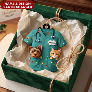 For the Vet Who Cares – Personalized Acrylic Custom Shape Ornament