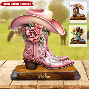 Cowgirl Boots - Personalized Cowgirl Custom Shaped Acrylic Plaque