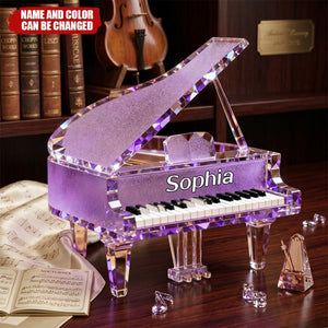 Personalized Piano Music Crystal Effect Acrylic Block Plaque, Unique Gift For Pianist